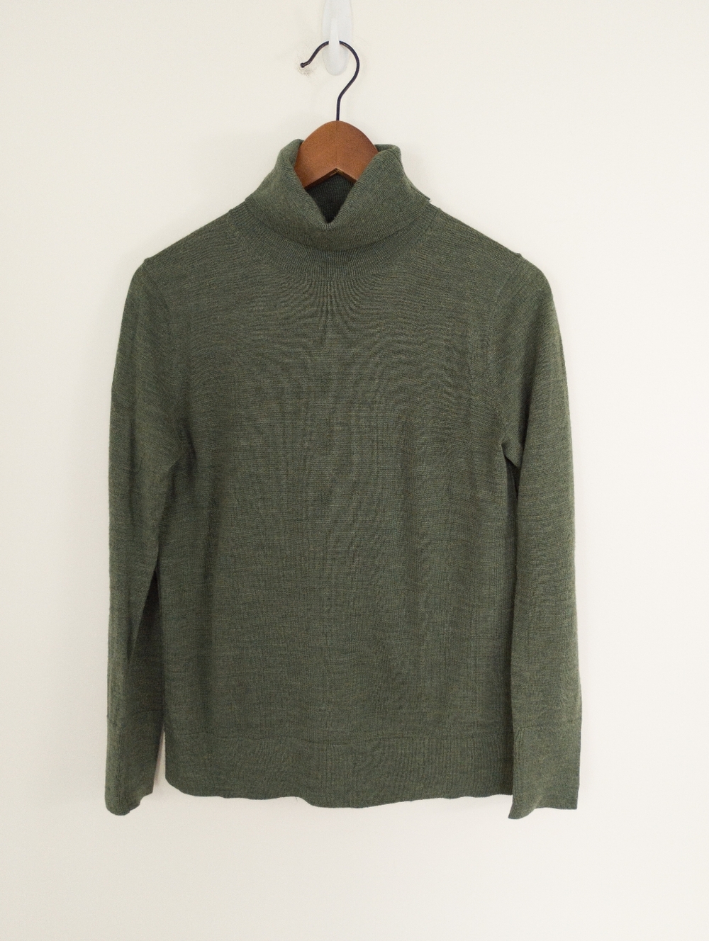 GAP Extra Fine Merino Wool Turtleneck Sweater Green Small